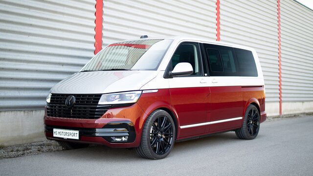 VW T6.1 mit Twin Monotube 20 Zoll und Twin Monotube Gewindefahrwerk Sensitiv | © HS Motorsport